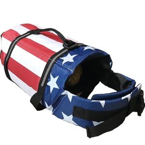 🎅 3/$15 SALE King Pup Dog Life Jacket Vest - American Flag Red White & Blue - S